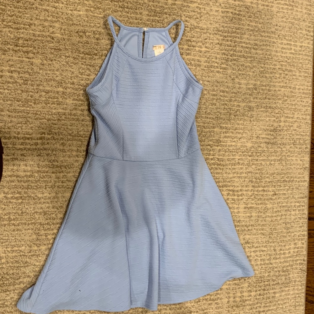 ligh blue halter dress
